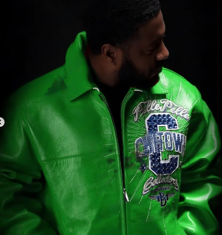 Pelle Pelle Chi-Town Green Leather Jacket view 2