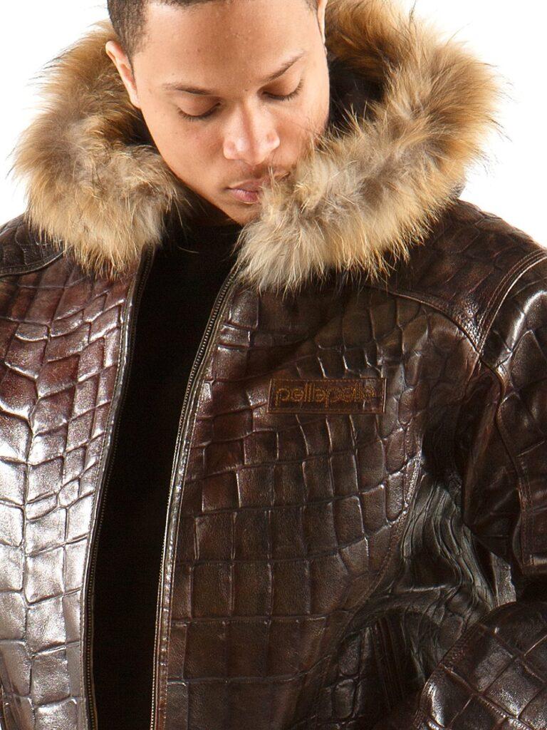 Bold Pelle Pelle Mens Crocodile Brown Jacket view 3