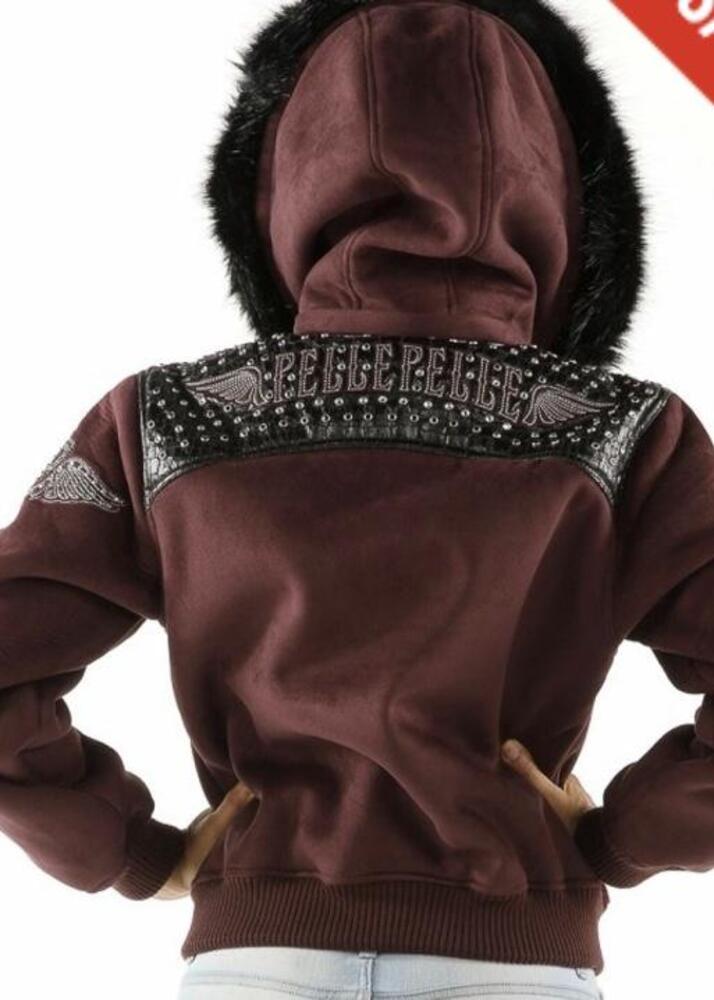 Pelle Pelle Kids Maroon Wings Hood Jacket view 2