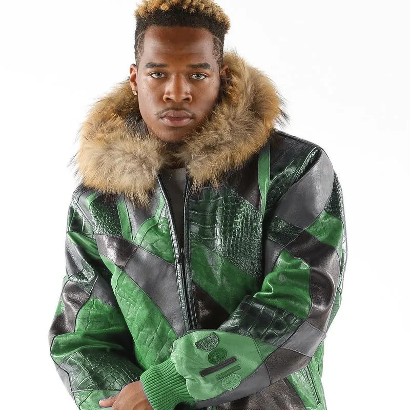 Bold Pelle Pelle Abstract Pattern Green Jacket view 2