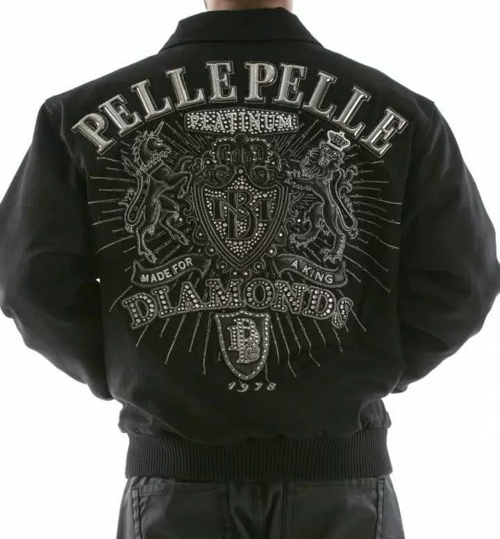 Pelle Pelle Diamonds Black Wool Jacket