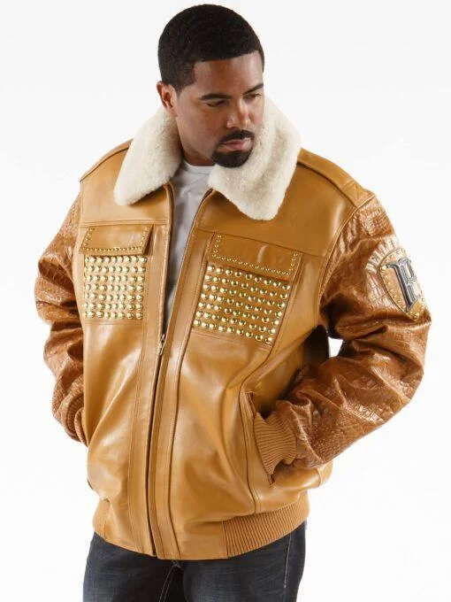 Yellow Pelle Pelle MB Bomber Leather Jacket view 2