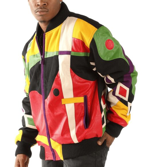 Pelle Pelle Red Abstract Bomber Jacket view 3
