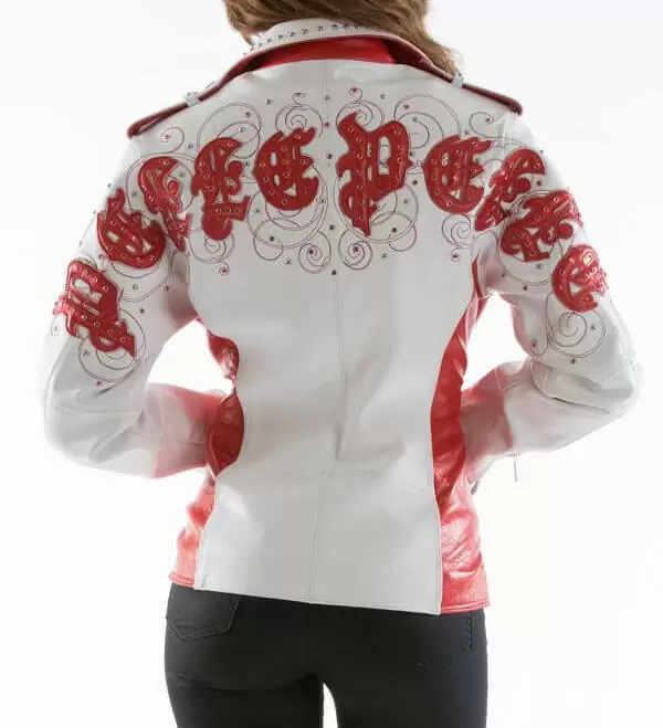 Pelle Pelle Red White Biker Leather Jacket view 2