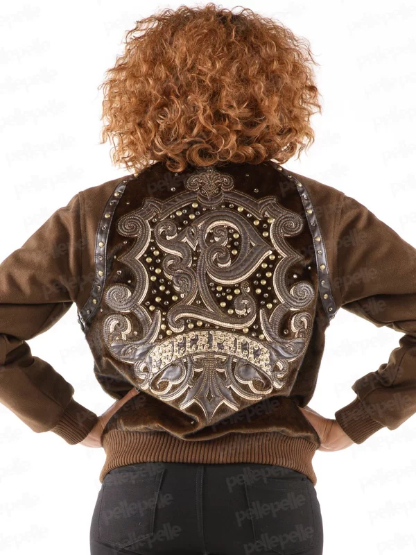 Authentic Pelle Pelle Womens 1978 Fur Brown Wool Jacket