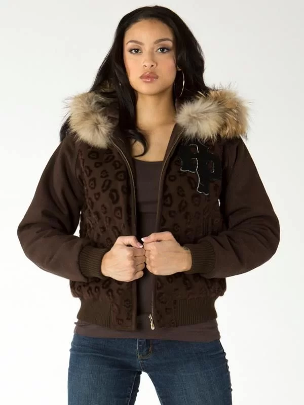 Authentic Pelle Pelle Women Brown Fur Hooded Jacket view 2