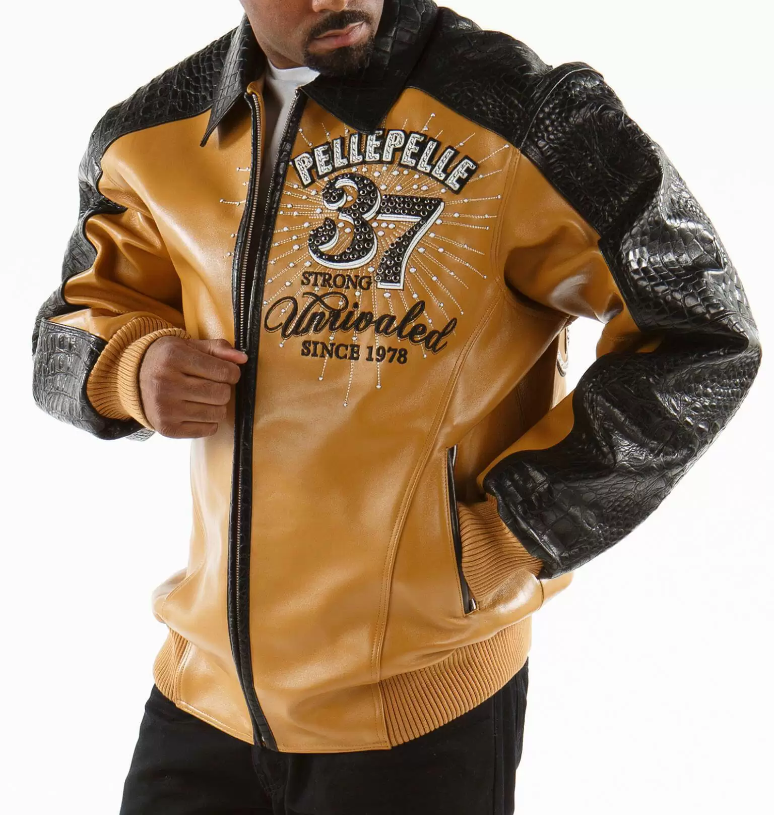 Pelle Pelle Yellow Unrivaled Leather Jacket view 2