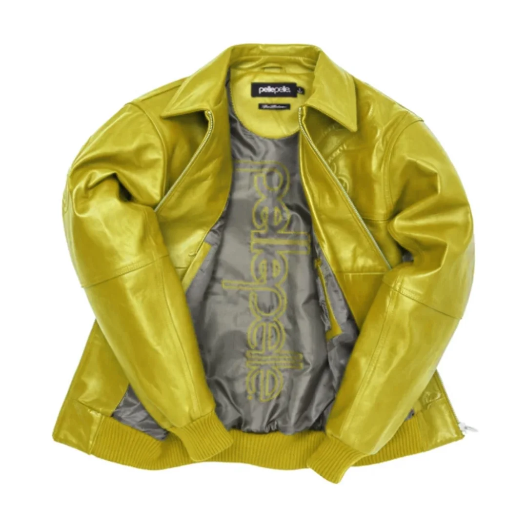 Pelle Pelle Puff Plush Yellow Leather Jacket view 2