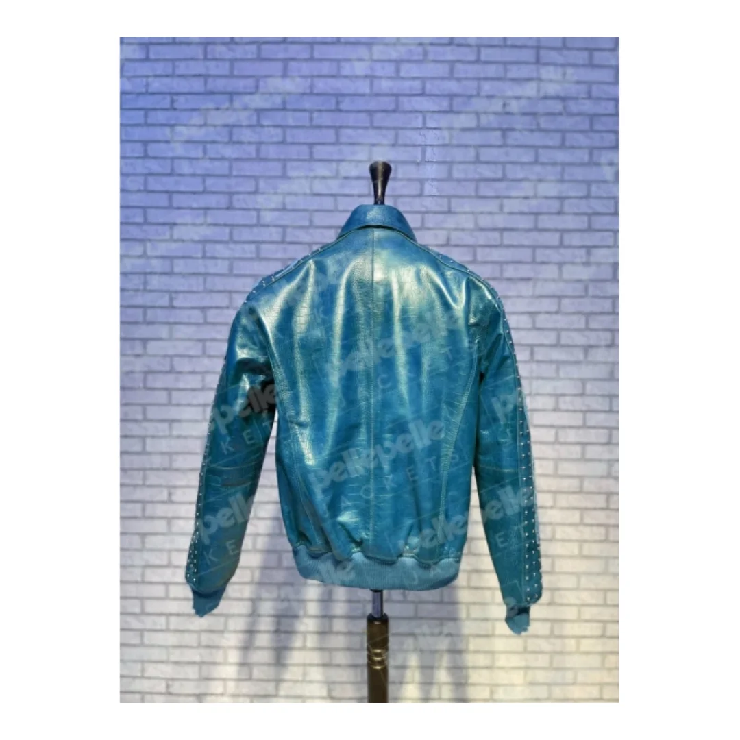 Blue Pelle Pelle Alligator Texture Jacket view 2