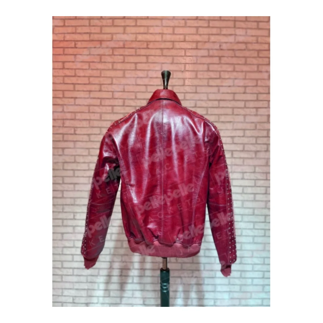 Red Pelle Pelle Alligator Leather Jacket view 2