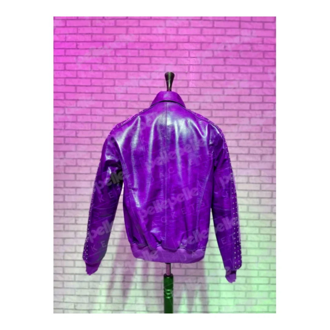 Purple Pelle Pelle Alligator Leather Jacket view 2