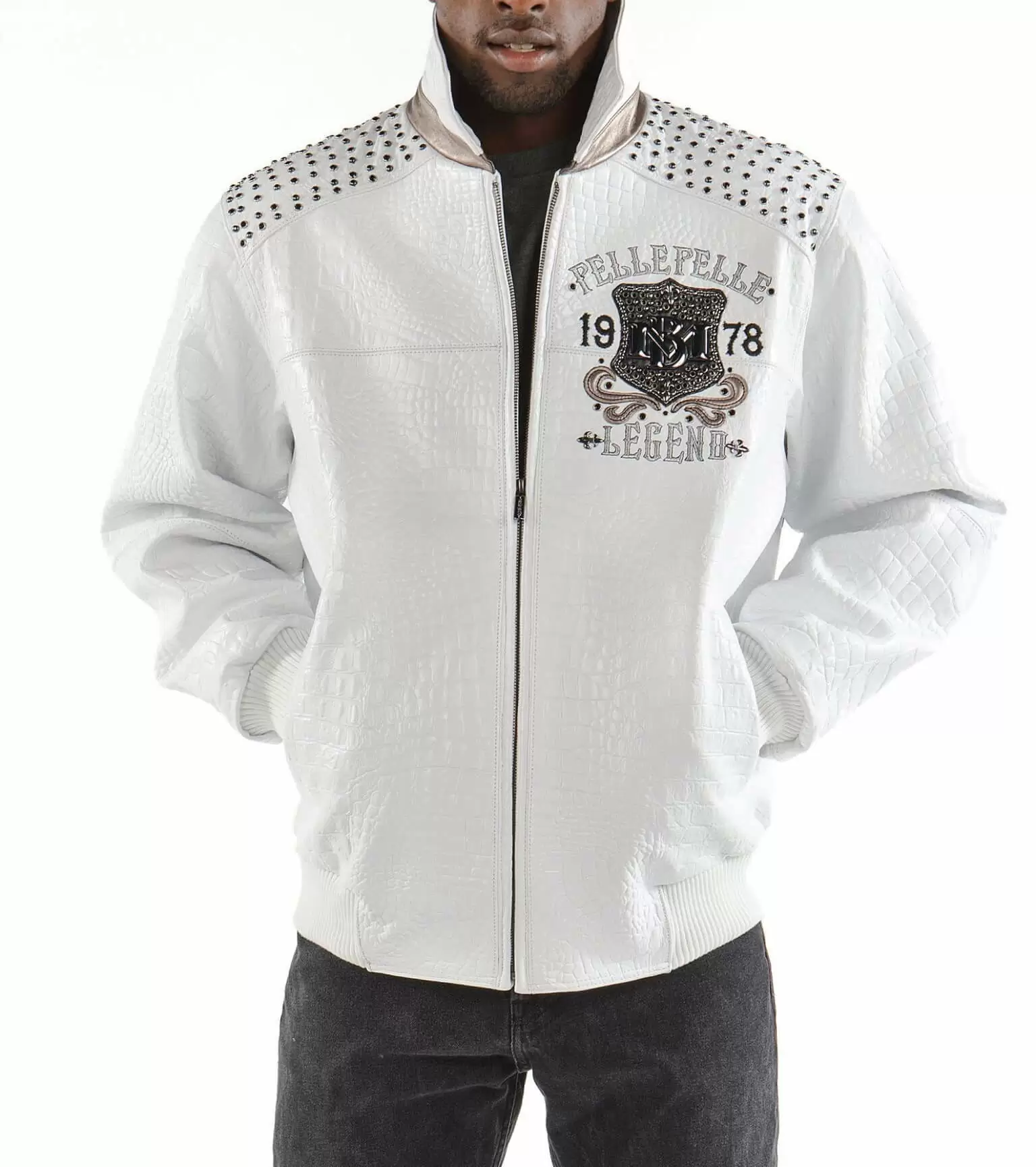 White Pelle Pelle Legend Studded Jacket view 2