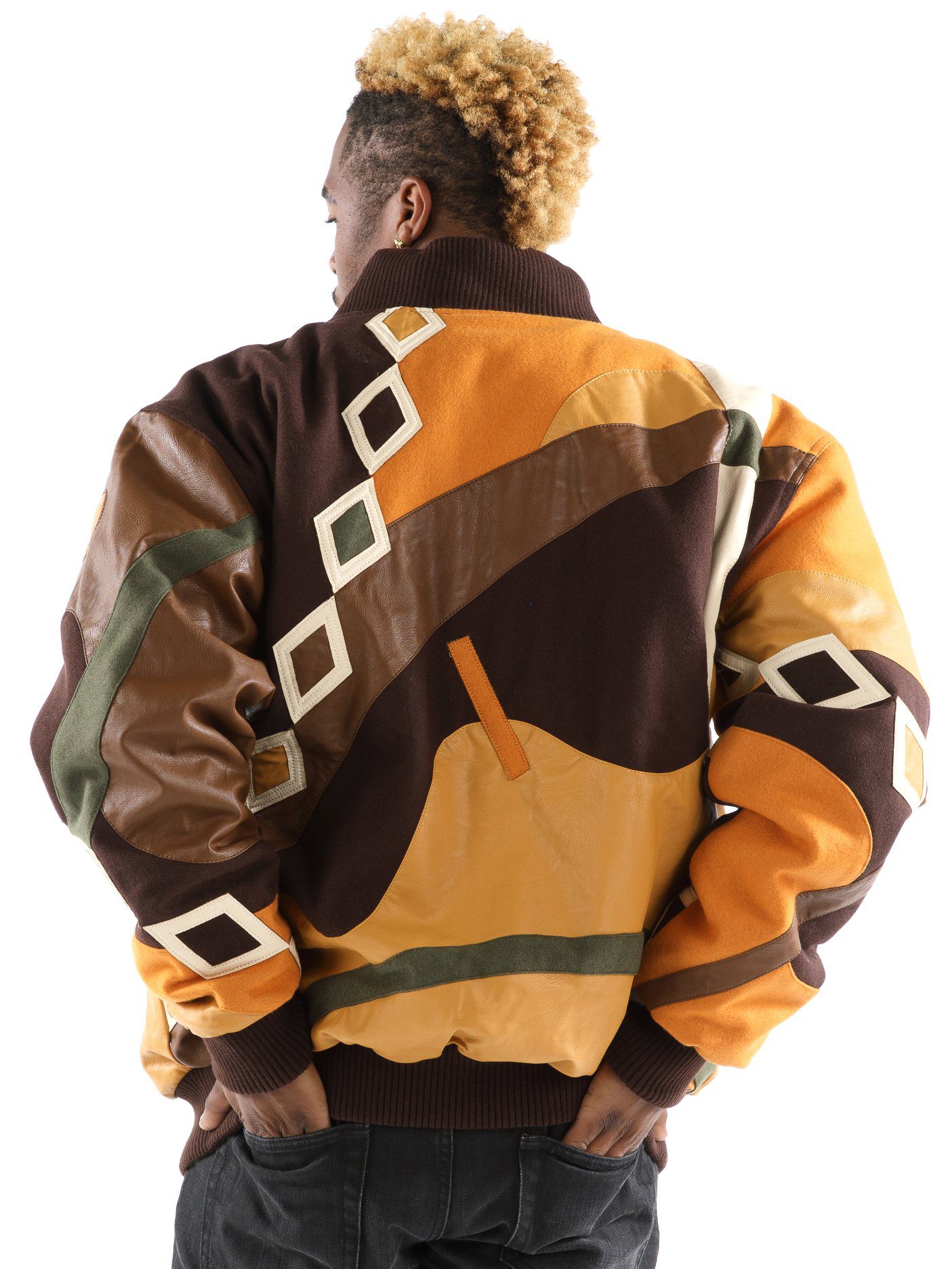 Bold Pelle Pelle Yellow Abstract Bomber Jacket view 2