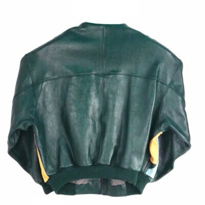Exclusive Pelle Pelle Green Yellow Leather Jacket view 2