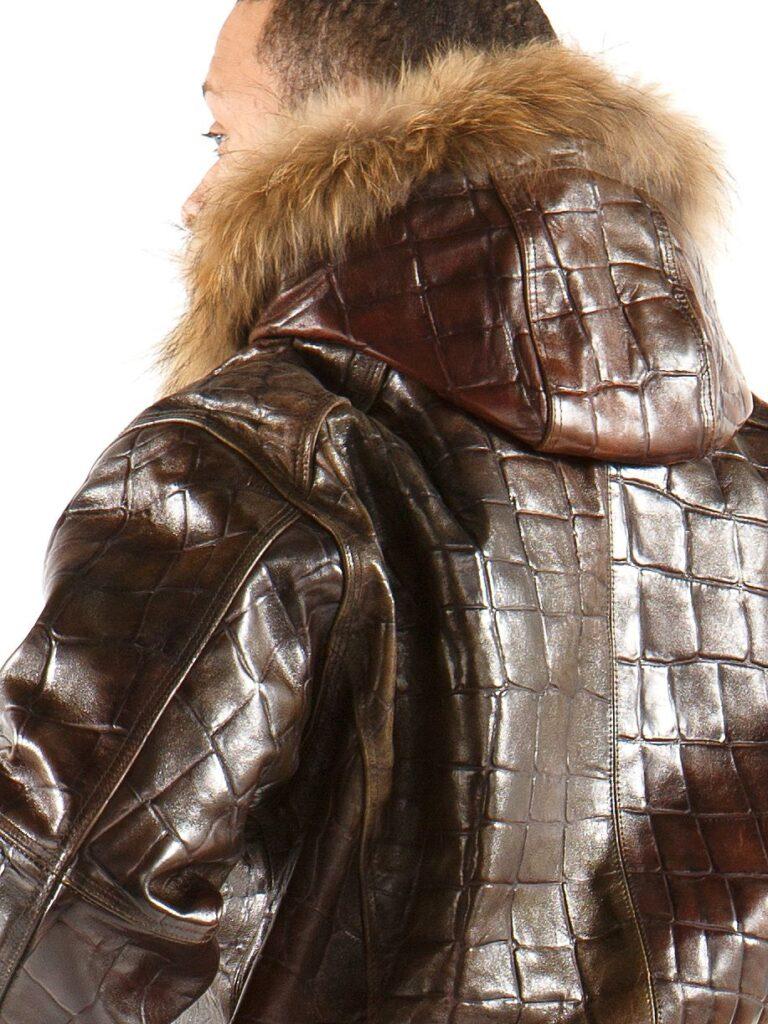 Bold Pelle Pelle Mens Crocodile Brown Jacket view 2
