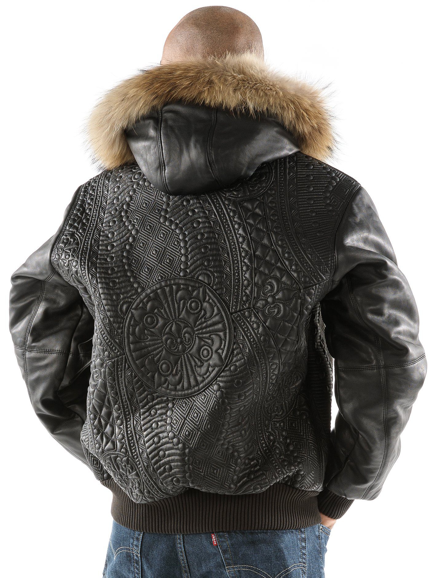 Pelle Pelle Black Encrusted Hooded Jacket view 2