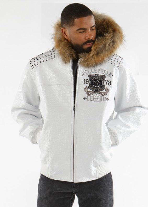 Pelle Pelle Freecrack White Fur Hood Jacket view 2