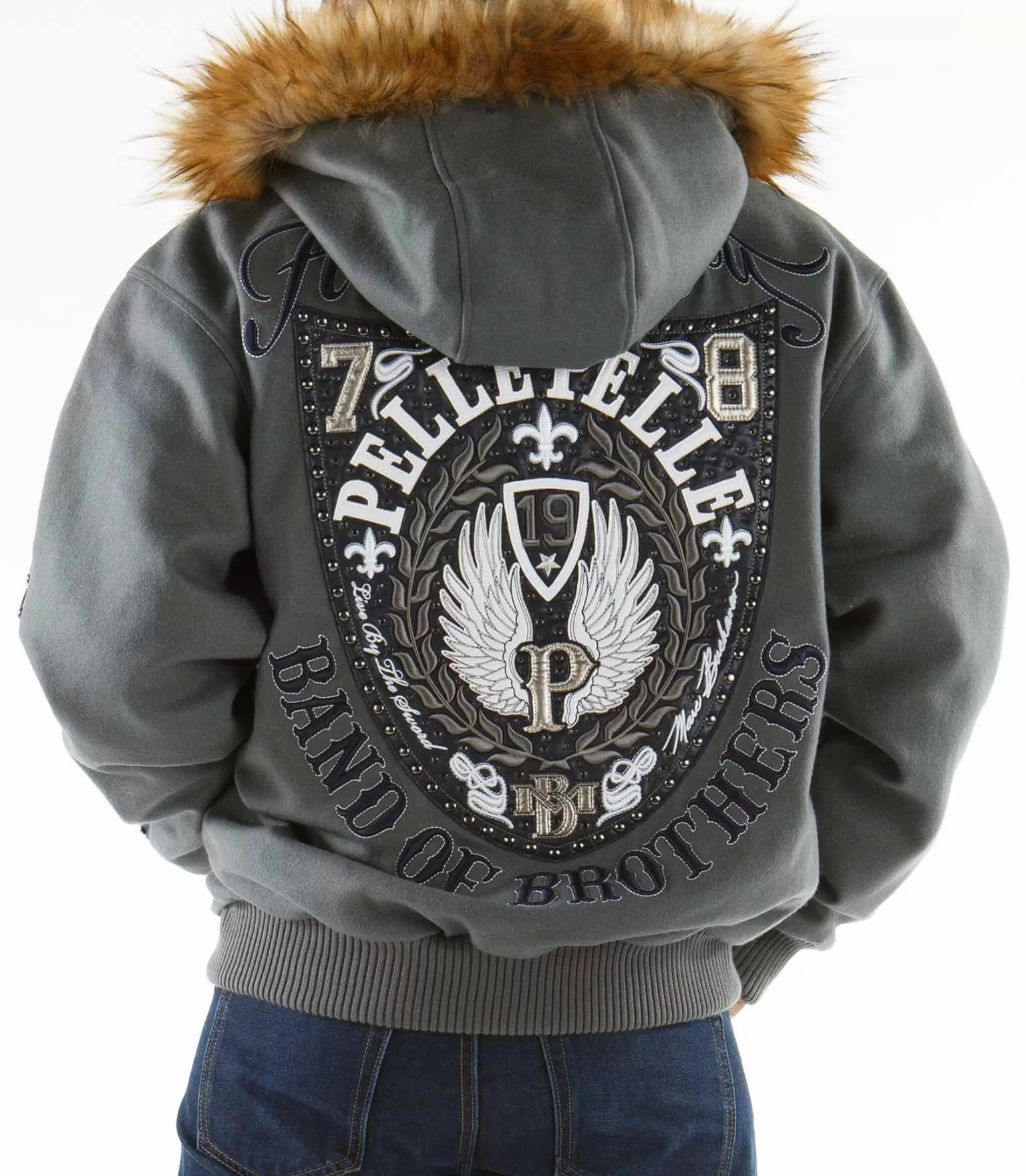 Pelle Pelle Grey Band Of Brother Hood Jacket view 2