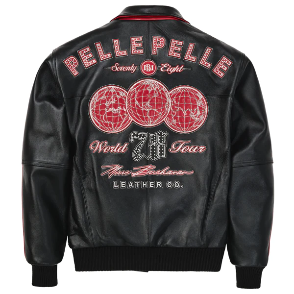 Pelle Pelle World Tour Black Red Men Jacket view 2