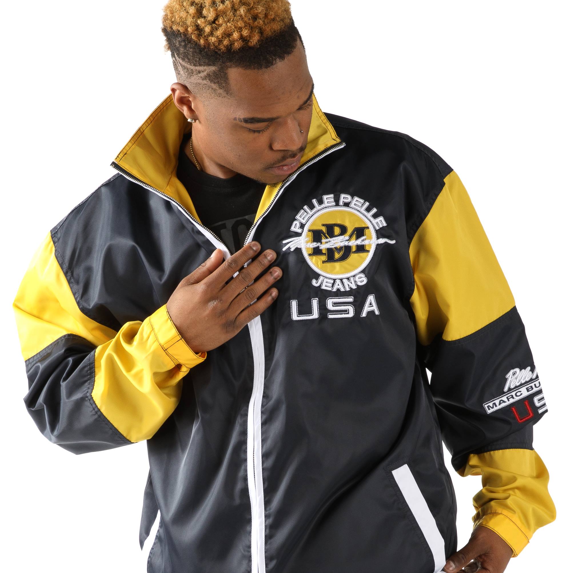 Pelle Pelle Yellow Black Nylon USA Tracksuit view 2