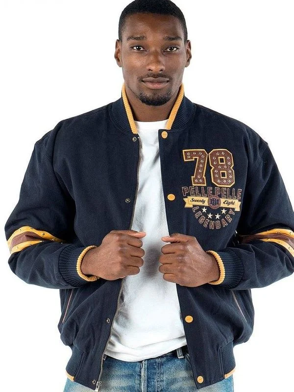 Pelle Pelle Navy Blue Legendary Wool Jacket