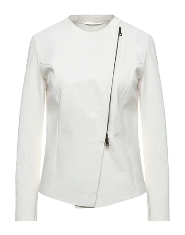 Pelle Pelle White Ovine Leather Biker Jacket