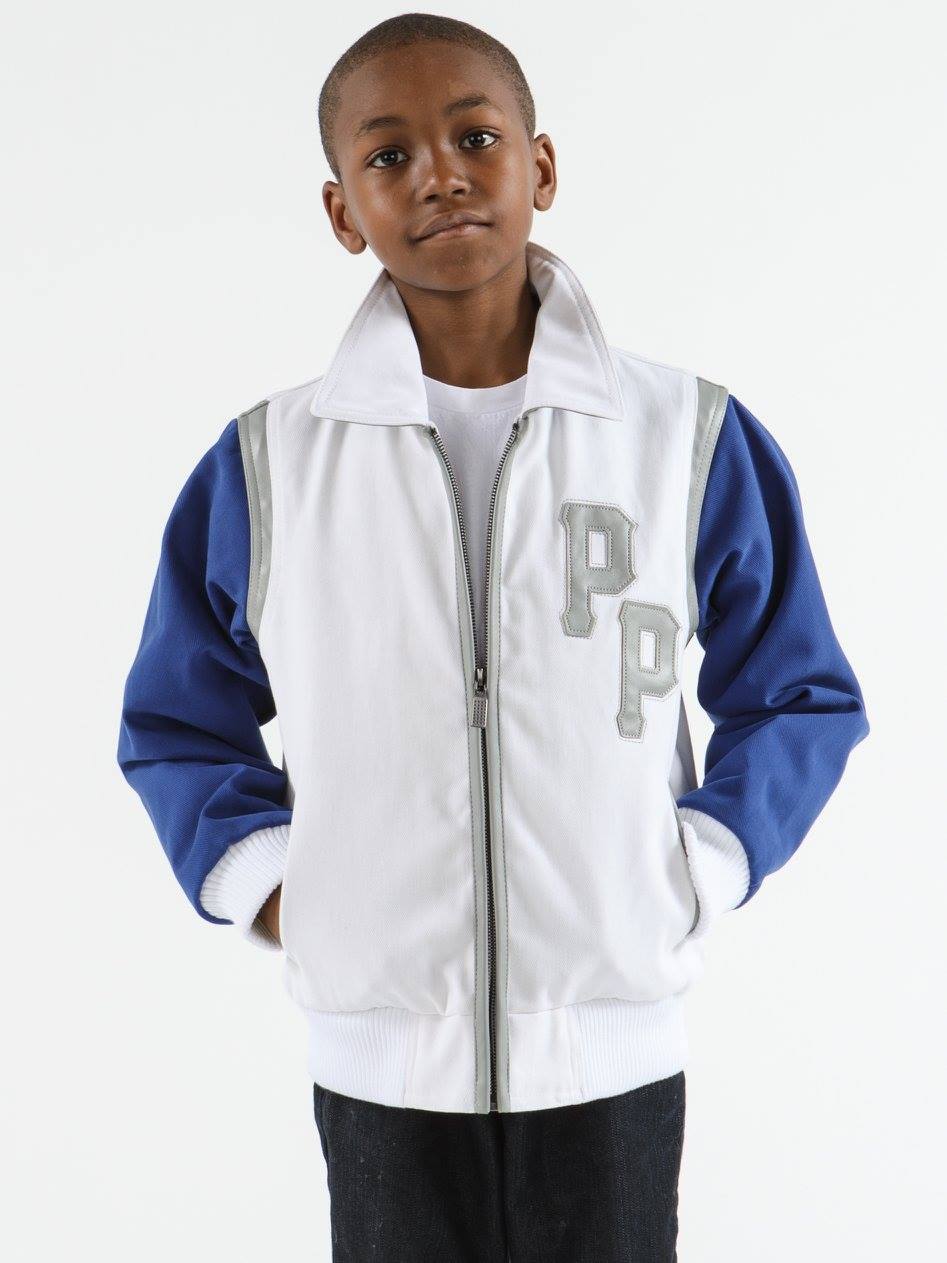 Kids Pelle Pelle Street Kings White Blue Jacket view 2