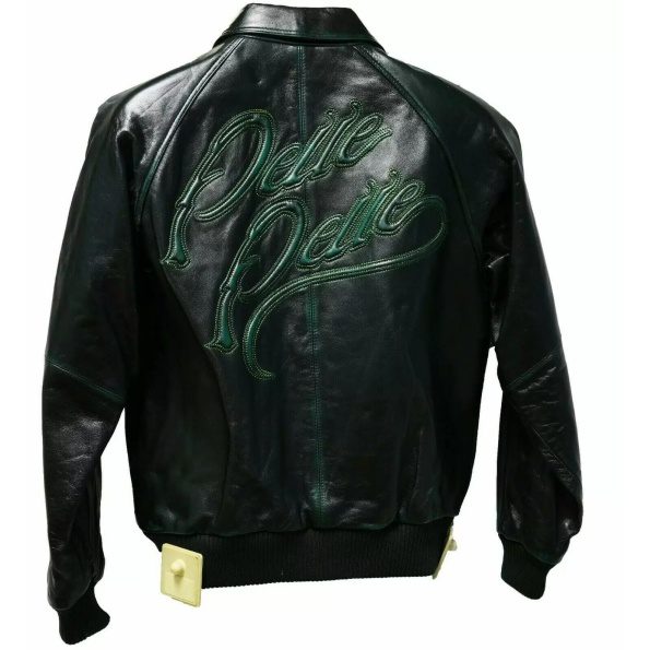 Pelle Pelle Black With Green Stripes Leather Jacket view 2