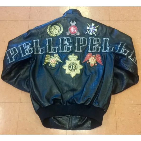 Pelle Pelle Black Plush Cobra Leather Jacket view 2