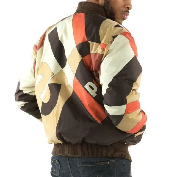 Pelle Pelle Brown Bomber Men Jacket | Abstract Pattern view 2