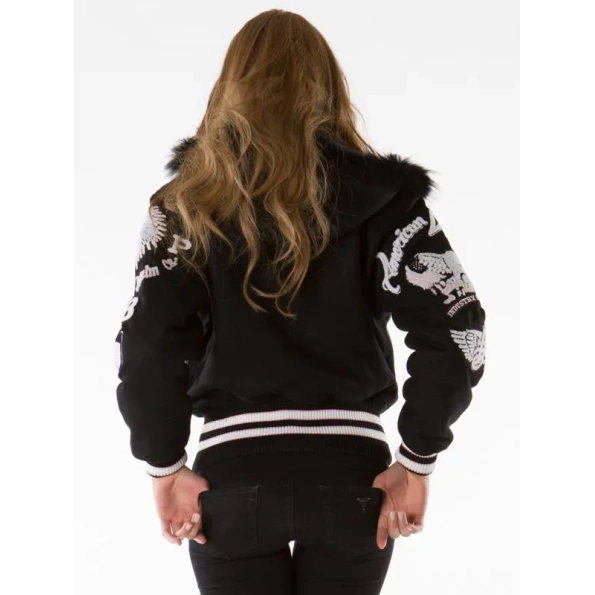 Best Pelle Pelle Women Black 1978 Varsity Wool Jacket view 3