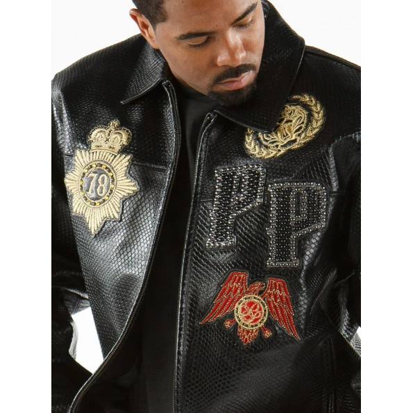 Pelle Pelle Patched Python Leather Jacket | Men Jacket view 2
