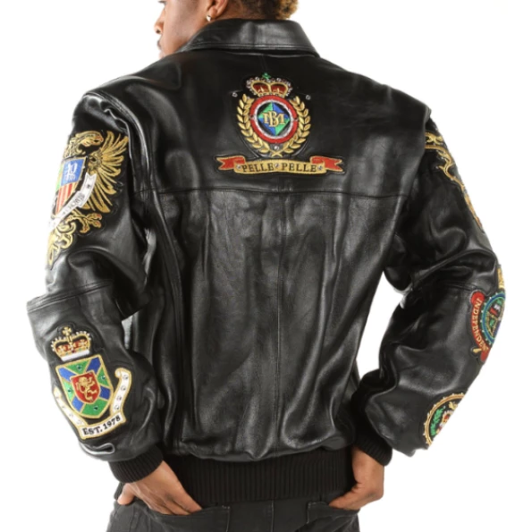 Pelle Pelle Patched Black Leather Jacket | Men Jacket view 3