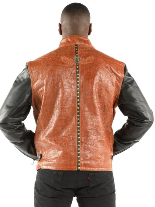 Pelle Pelle Leather Brown China Collar Jacket | Men Jacket view 2