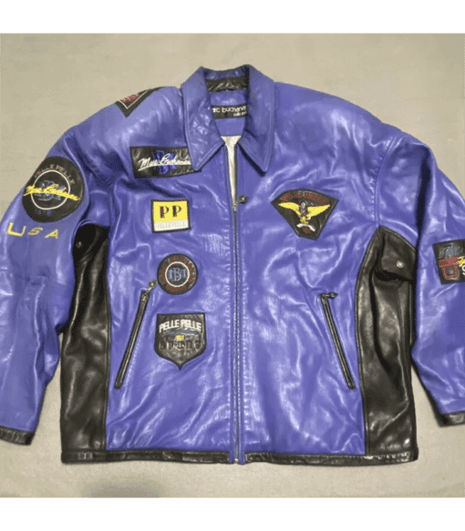 Pelle Pelle Purple Black Soft Leather Jacket | Marc Buchanan