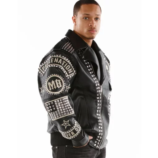 Bold Pelle Pelle Black Nation Stud Leather Jacket | Rebel Soul view 3
