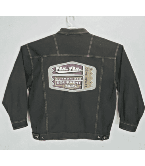 Best Pelle Pelle Men Denim Black Jacket | Buttoned Lining view 2