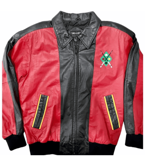 Pelle Pelle Red Black 8 Ball Pool Jacket | Leather Jacket view 2