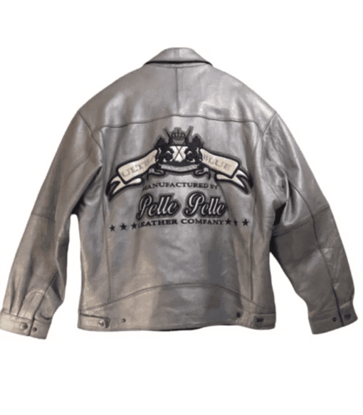 Pelle Pelle Men Grey Rare Leather Jacket | Ultra Blue view 2