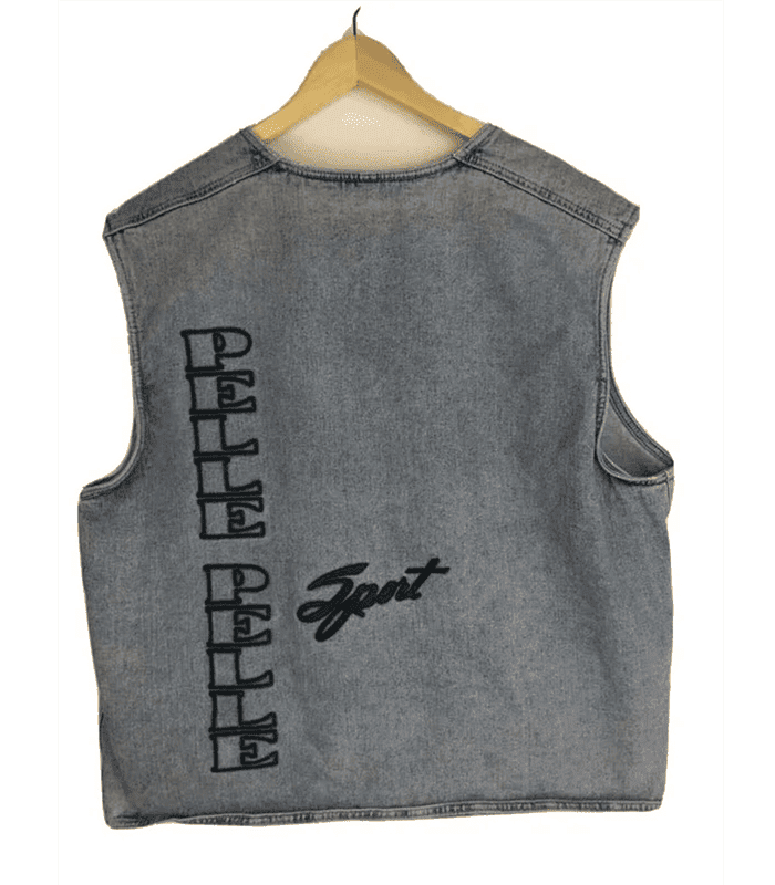 Pelle Pelle Grey Sport Denim Vest | Men & Women view 2