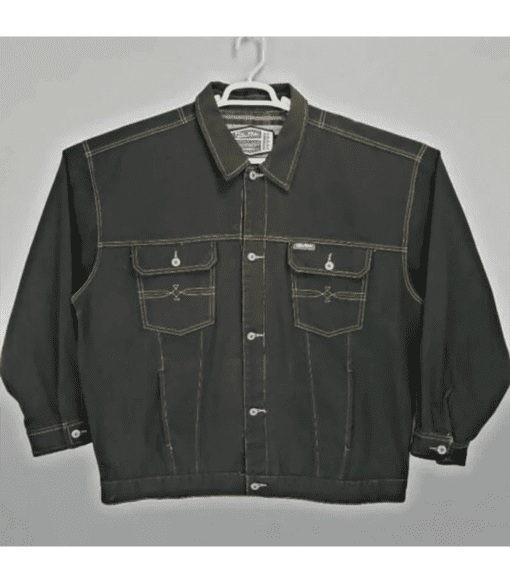 Best Pelle Pelle Men Denim Black Jacket | Buttoned Lining