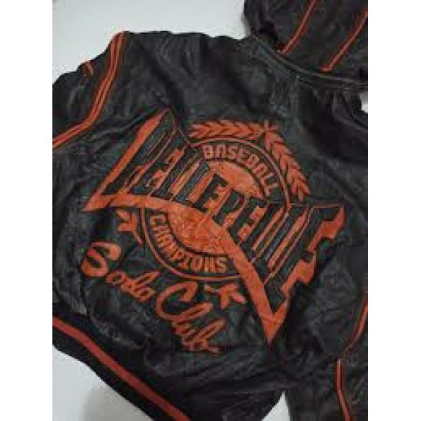 Pelle Pelle Soda Club Orange Stripes Jacket | Baseball Champion view 4