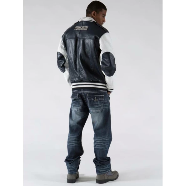 Pelle Pelle White Black Biker Men Jacket | Leather Jacket view 4