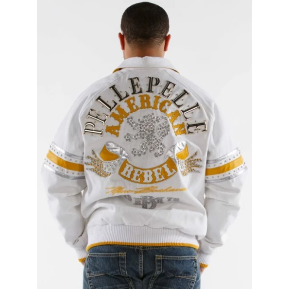 Pelle Pelle Men White Yellow Wool Jacket | MB Jacket view 2