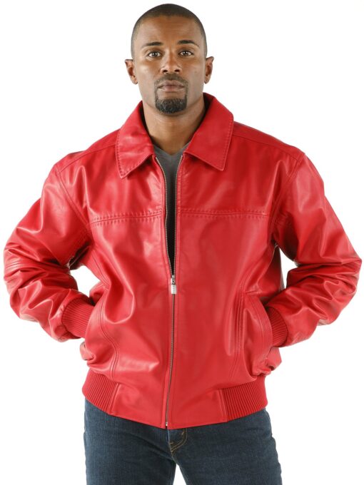 Pelle Pelle Red Plain Soft Leather Jacket | Men Jacket view 2
