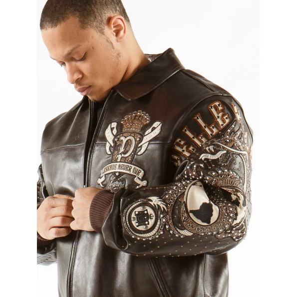 Pelle Pelle Dark Brown Men Leather Jacket | Dragon Jacket view 5
