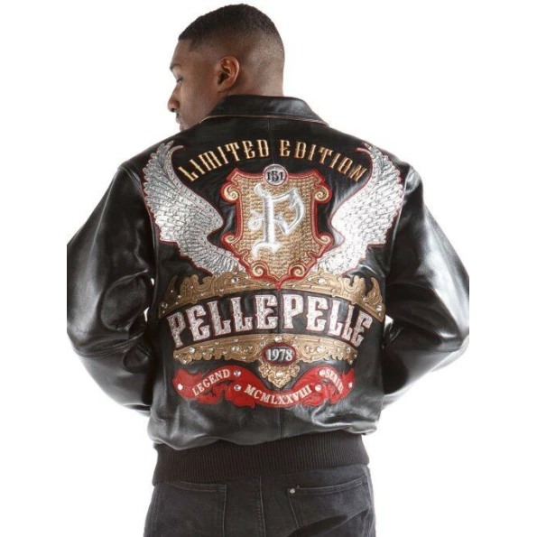 Pelle Pelle Black Croc Leather Men Jacket | Legend Series view 2