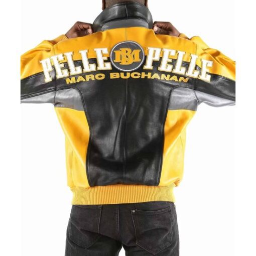 Pelle Pelle Men Marc Buchanan Jacket | Black Yellow Jacket view 2