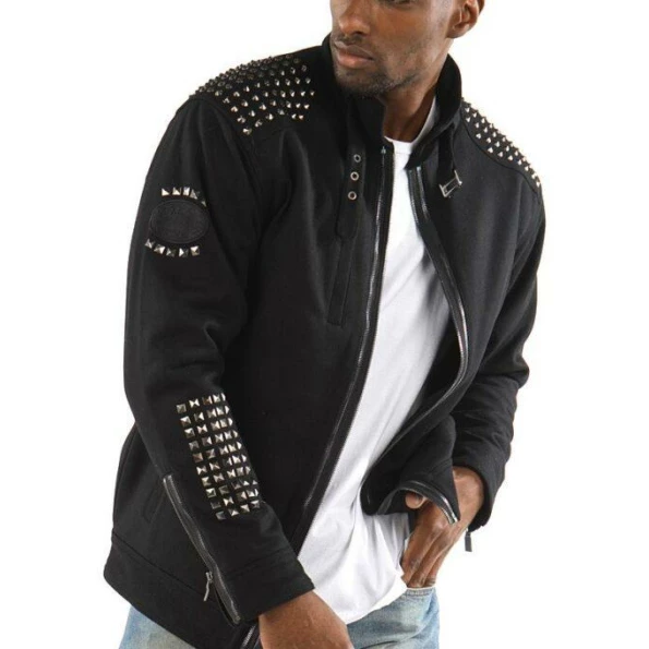 Pelle Pelle Black Wool Studded Jacket | Men Jacket view 2