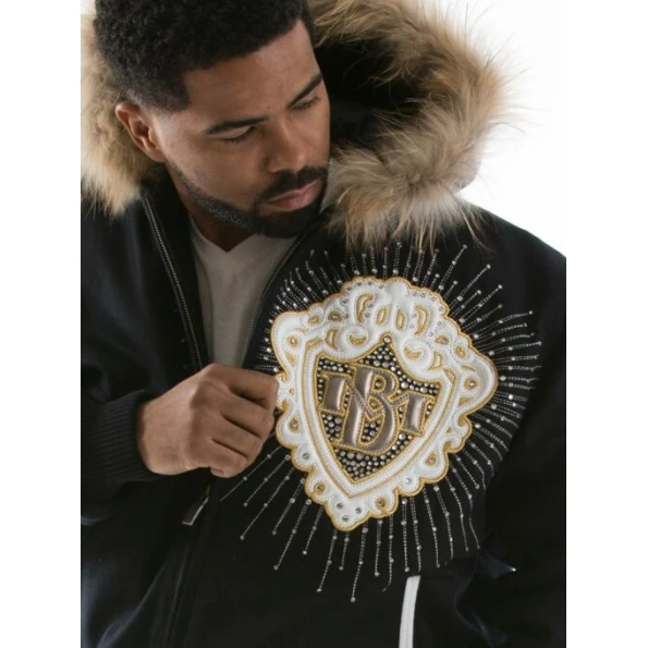 Pelle Pelle Black Diamond MB Fur Hood Jacket | Wool Jacket view 3